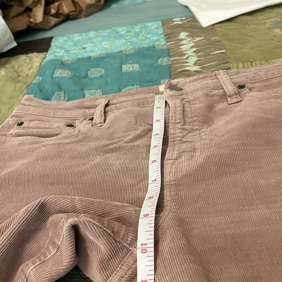 9" High-Rise Toothpick Jean in Tan Garment Dyed Corduroy - Picture 9 of 12